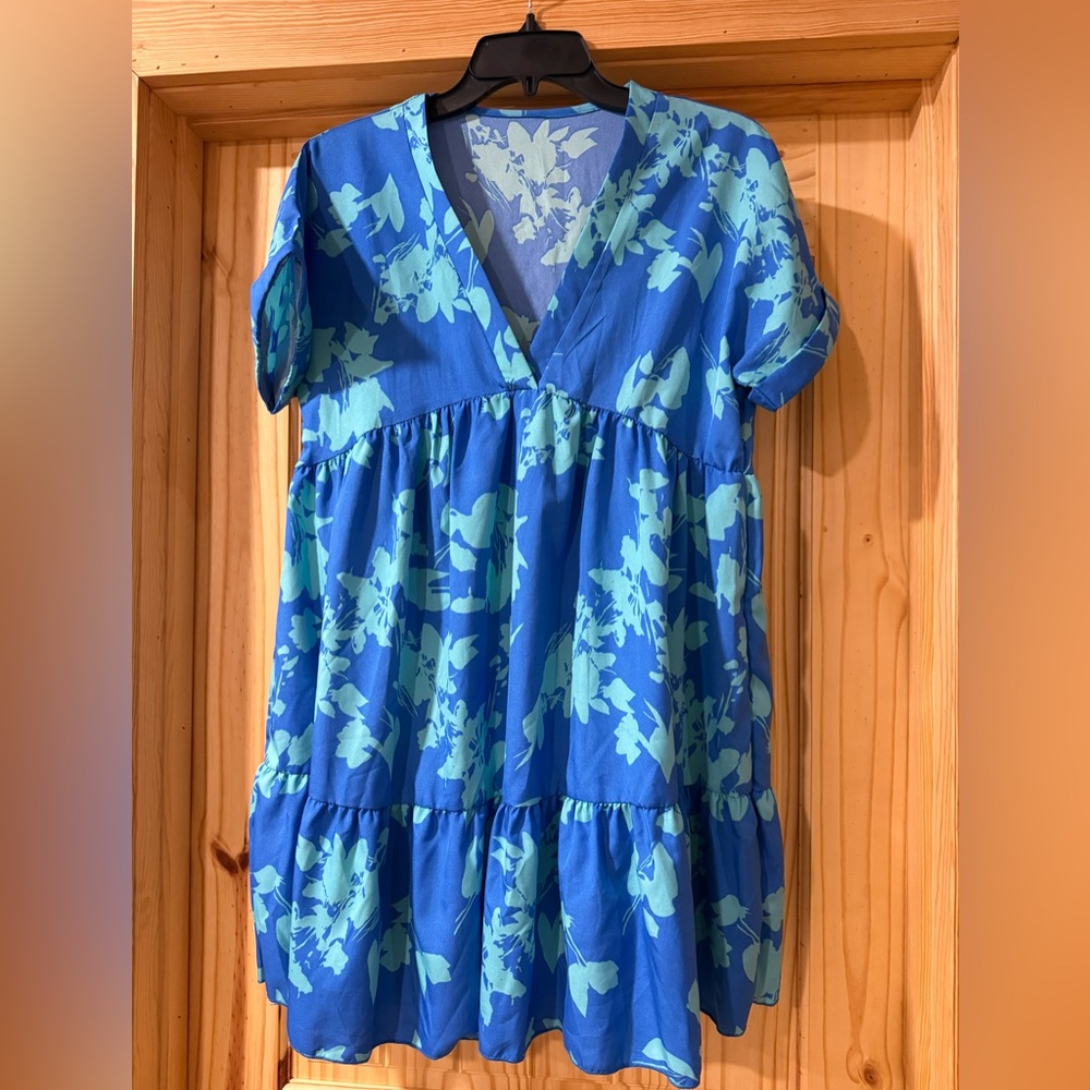 SHEIN Blue Floral Dress